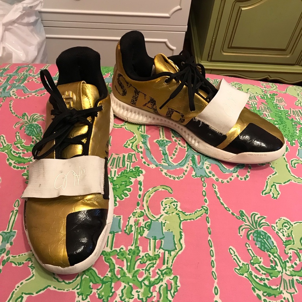 adidas men’s imma star gold Harden Vol. 3 X James Harden Basketball Shoes size 7
